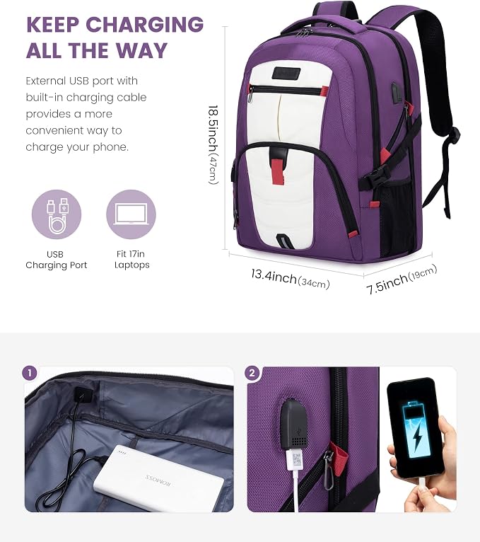 LOVEVOOK Travel Laptop Backpack Waterproof Anti Theft Backpack - Image 3