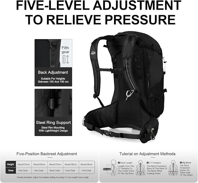 IX INOXTO Hiking Backpack, Camping Backpack, 30L Waterproof Hiking Daypack - Image 4