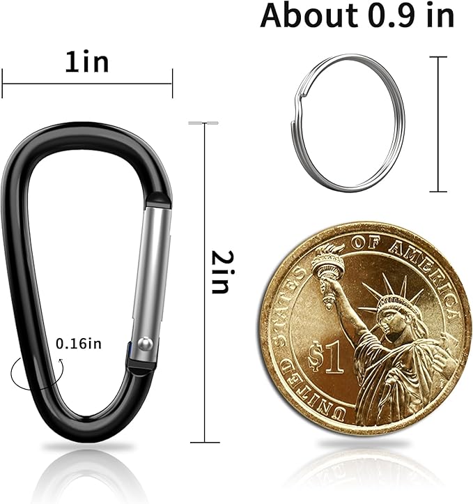 30PCS Aluminum Carabiner Clips - Image 2