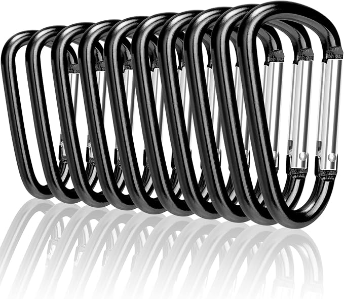 Carabiner Clips, Upins Aluminum Locking Spring Hook Keychain D Shape Heavy Duty by UPINS