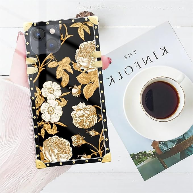 Compatible with iPhone 15 Case, Blooming Rose Golden Flower Luxury Golden - Image 7