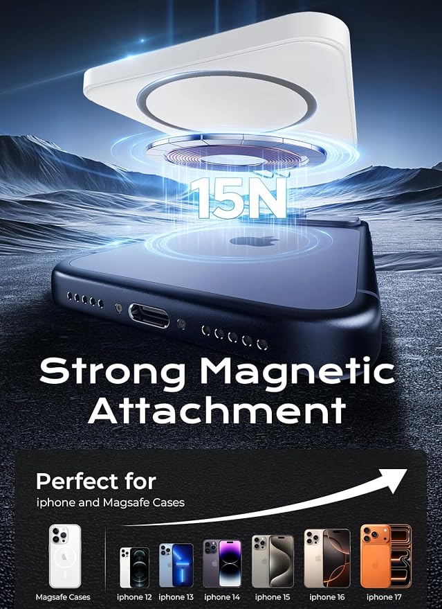 Aobbow Magnetic Portable Charger, 5000mAh Ultra Slim Power Bank, 15W Fast - Image 3
