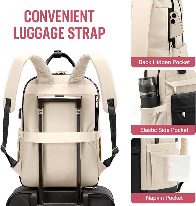 LOVEVOOK Laptop Backpack for Women Men 15.6 Inch Laptop Bag - Image 4