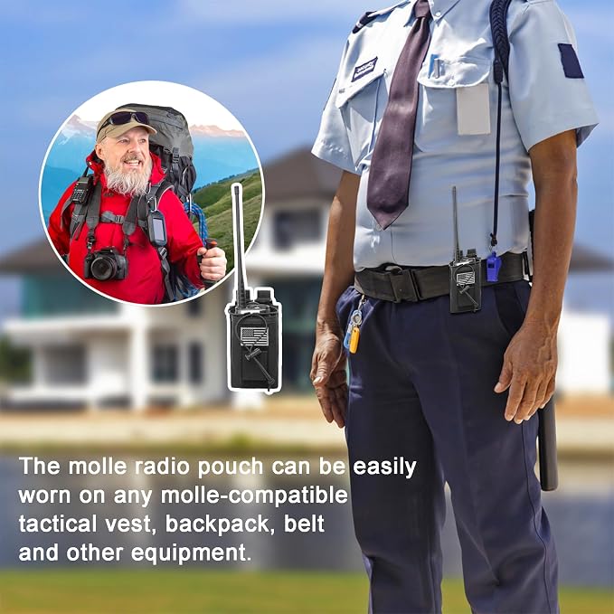 Molle Radio Pouch Tactical Radio Holder Nylon Police Radio Holster - Image 5