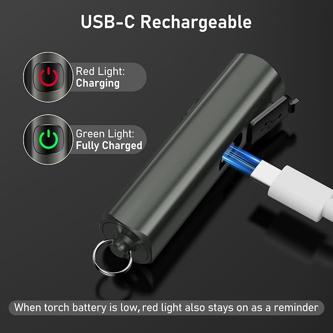 Blukar Rechargeable EDC Flashlight, Mini Keychain Flash Light - Image 6