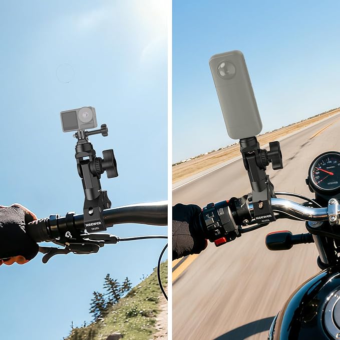 NEEWER Motorcycle Bike Handlebar Clamp Mount, Heavy Duty Clip Holder, 1/4" - Image 6
