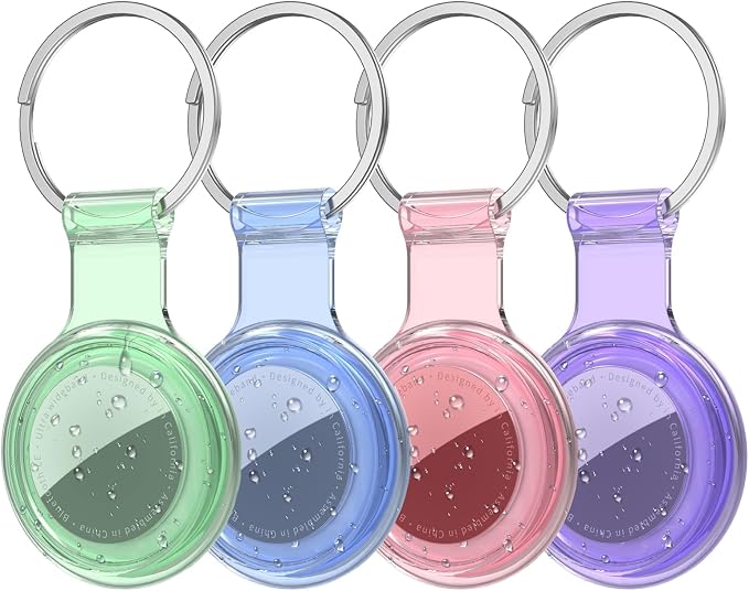 Compatible with AirTag Holder Case Keychain 4 Pack, by HATALKIN