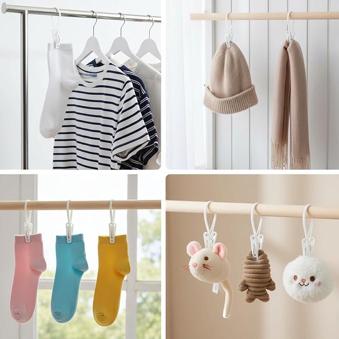 15 Pack Laundry Hooks with Rope, Windproof Drying Rack Accessories - Image 6