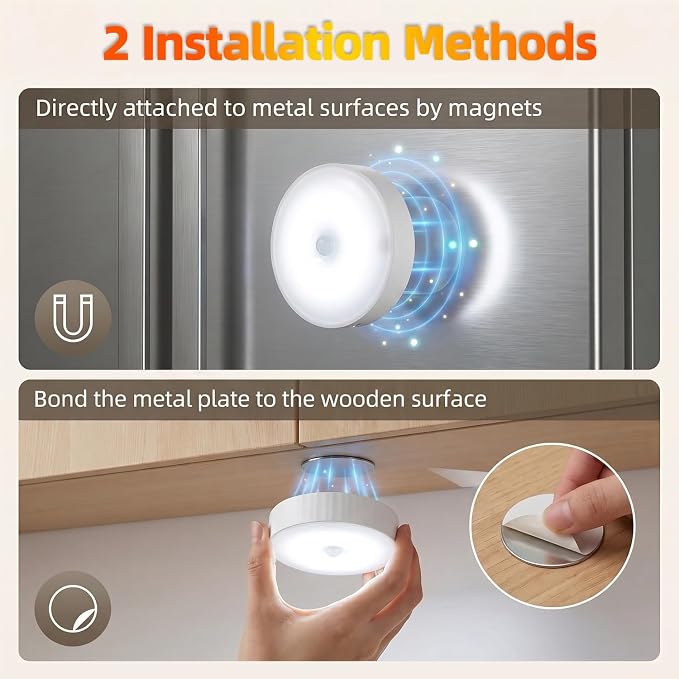 5Pack Under Cabinet Lighting, 2000mAh Rechargeable LED Puck Lights, Magnetic - Image 5