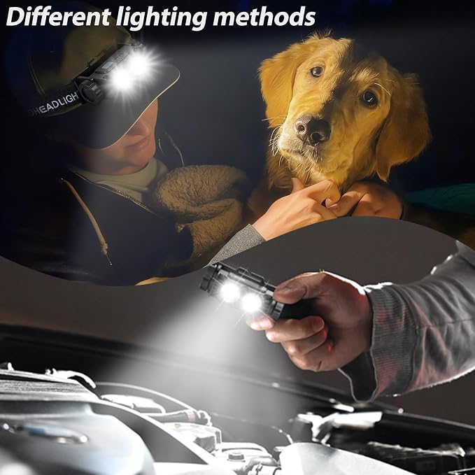 Bud K 6pack Headlamp Rechargeable, 5000L Super Bright Light LED Rechargeable - Image 5