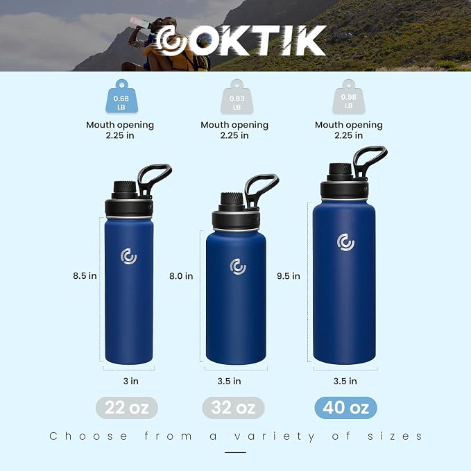 Sports Water Bottle 40oz, Insulated Water Bottle - Image 2