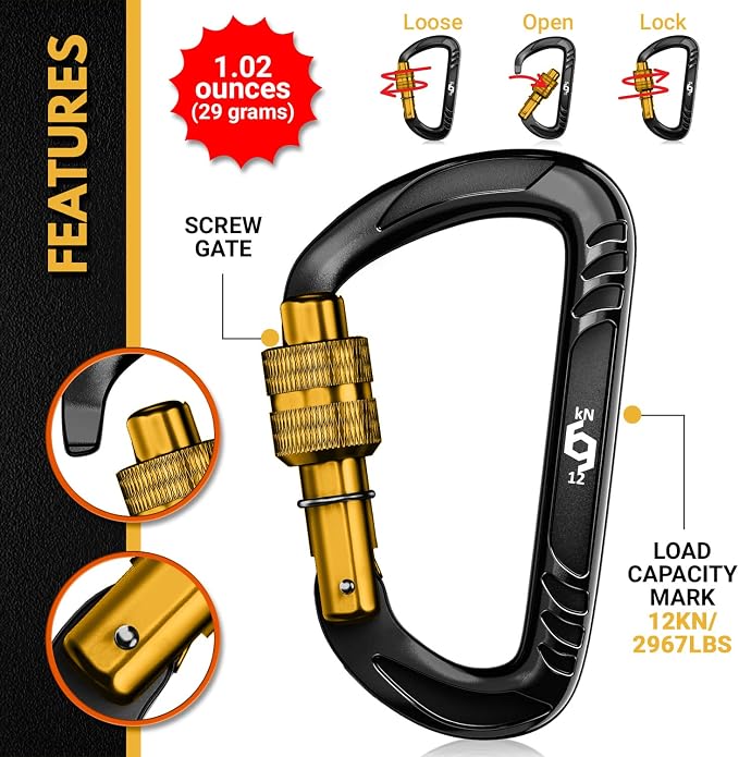 Rhino Produxs 12kN Heavy Duty Carabiner Clips, - Image 3