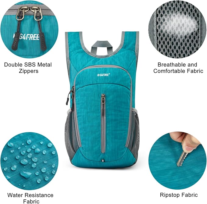 G4Free 10L Hiking Backpack Small Travel Hiking Daypack Lightweight Packable - Image 4