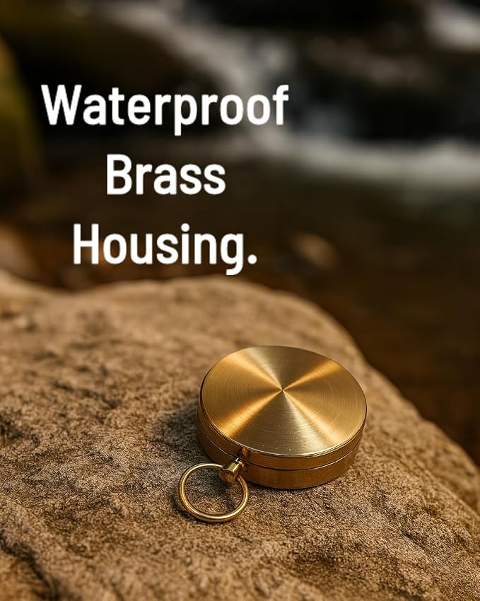 Glow in the Dark Brass Pocket Compass - Image 5