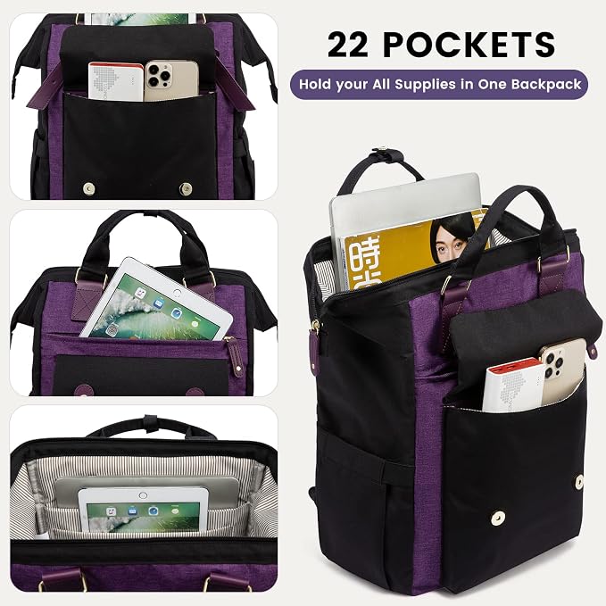 LOVEVOOK Laptop Backpack for Women Work Travel Backpack Commuter Business - Image 2