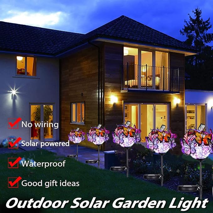 Weepong Outdoor Solar Lights 2 Pack, Solar Garden Lights - Image 2