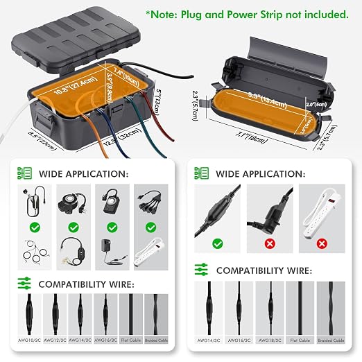 RESTMO 5-Piece Outdoor Waterproof Electrical Box Set – 12.5" x 8.5" x 5" Large - Image 2