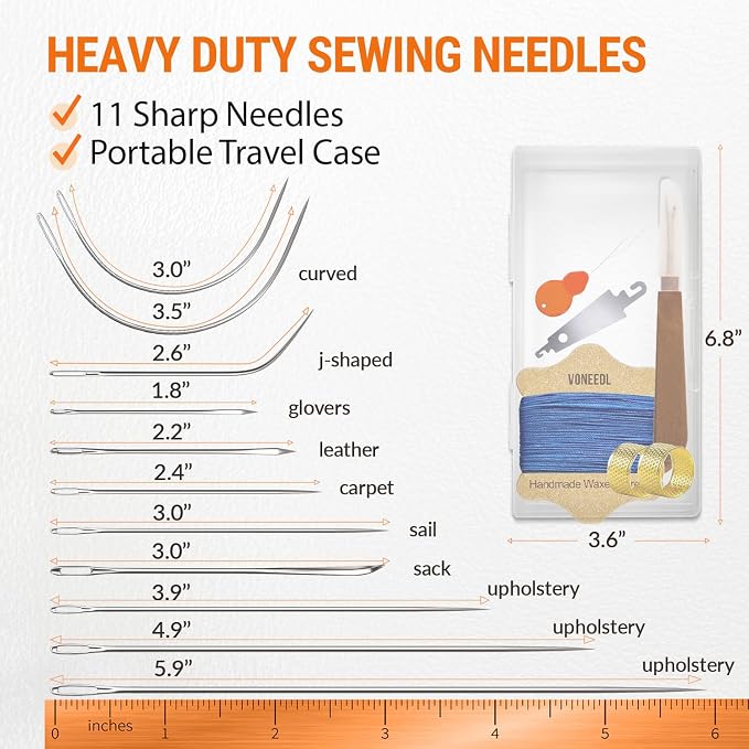 Upholstery Repair Kit: Waxed Sewing Thread & Heavy Duty Needles - Image 4