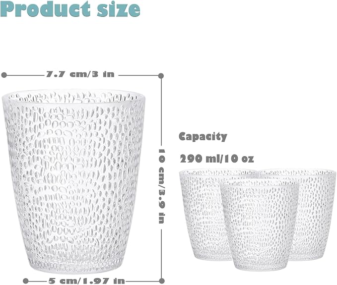 Clear Plastic Drinking Glasses, Reusable Acrylic Drinking Cups, Stackable - Image 7
