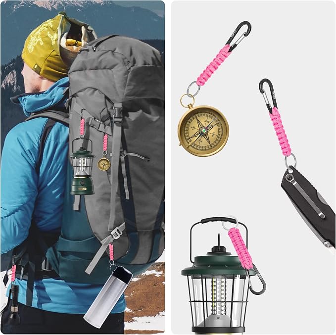 EOTW Paracord Keychain for Men Women Paracord Carabiner Backpack Keychain - Image 2