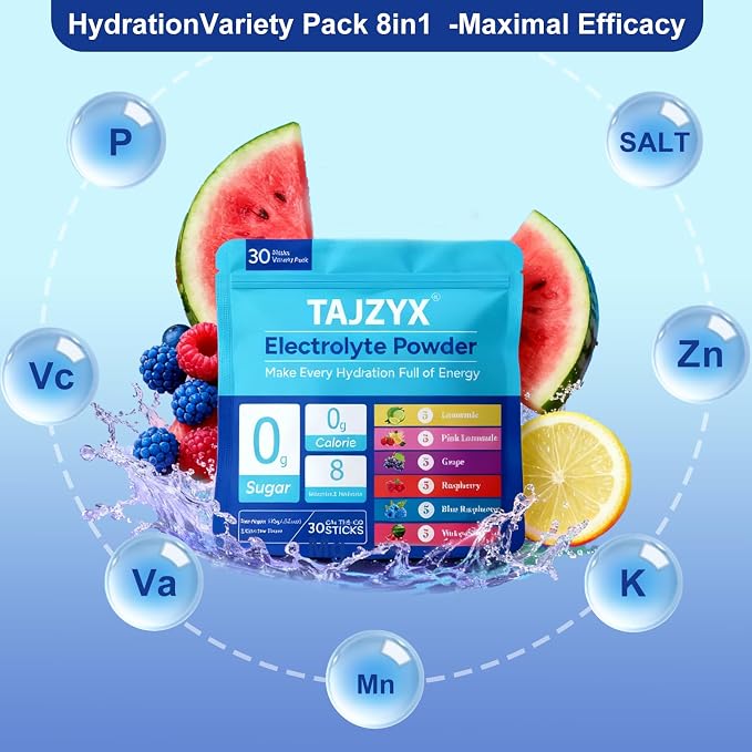 Hydration Packets Sugar Free, 0 Calorie Electrolytes Powder Packets 6 Flavors - Image 4