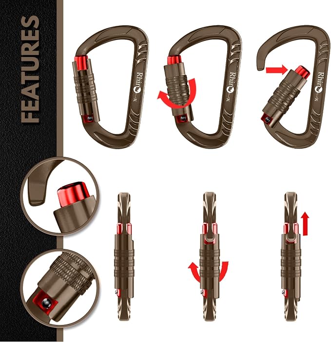 Rhino Produxs 12kN Heavy Duty Carabiner Clips, - Image 4