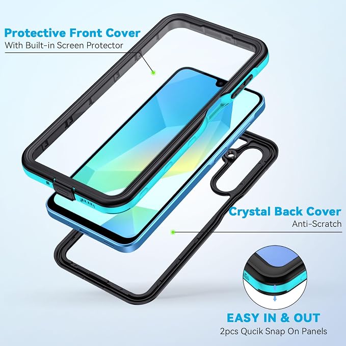 Lanhiem for Samsung Galaxy A16 5G Case, IP68 Waterproof Dustproof, Built-in - Image 3