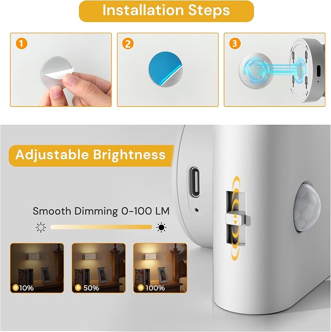L LOHAS LED Motion Sensor Night Light, Rechargeable Stair Lights Indoor - Image 3