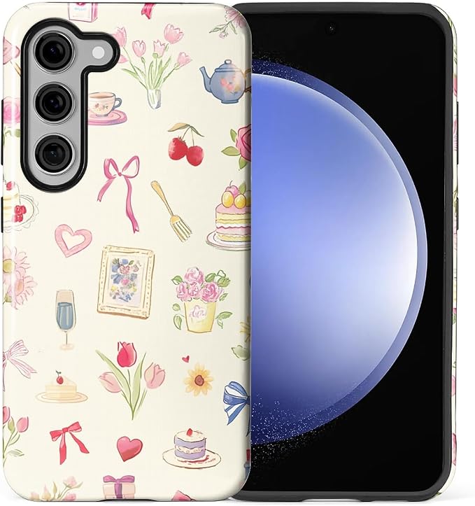 for Samsung Galaxy S23 Plus Case, HL2 Aesthetic Bow Preppy Collage Hybrid 2 by Unknown