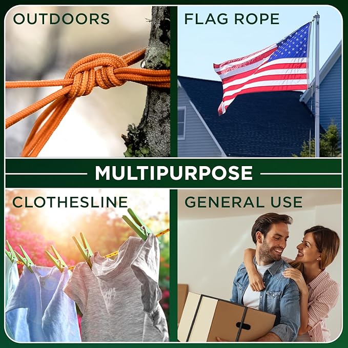 TECEUM Rope – 150 Feet x 1/4 Inch – Red – Strong All-Purpose Utility Rope – - Image 6