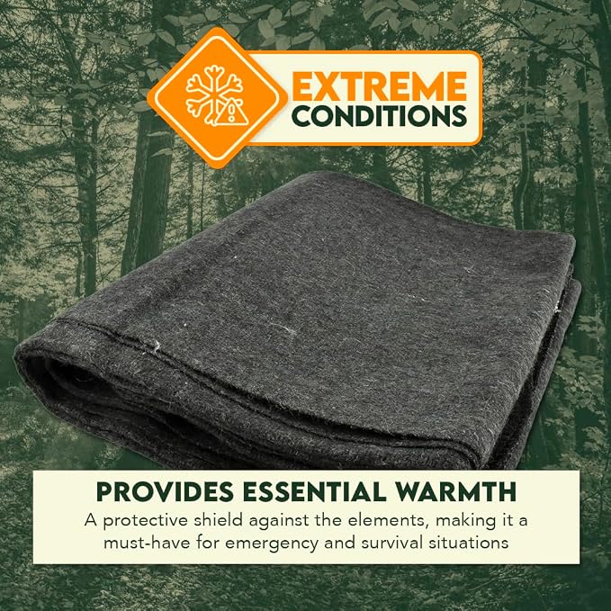 SE 51"x 80" Multipurpose Gray Wool Blanket - Image 4