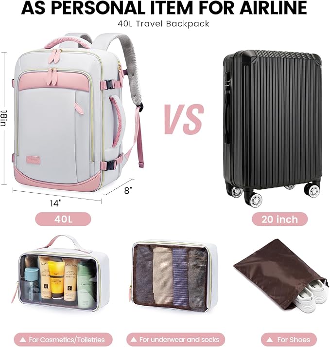 LOVEVOOK Travel Backpack for Women, 40L Carry On Backpack - Image 4