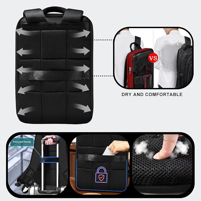 ZINZ Laptop Backpack 15 15.6 16 Inch, Expandable Computer Rucksack - Image 5