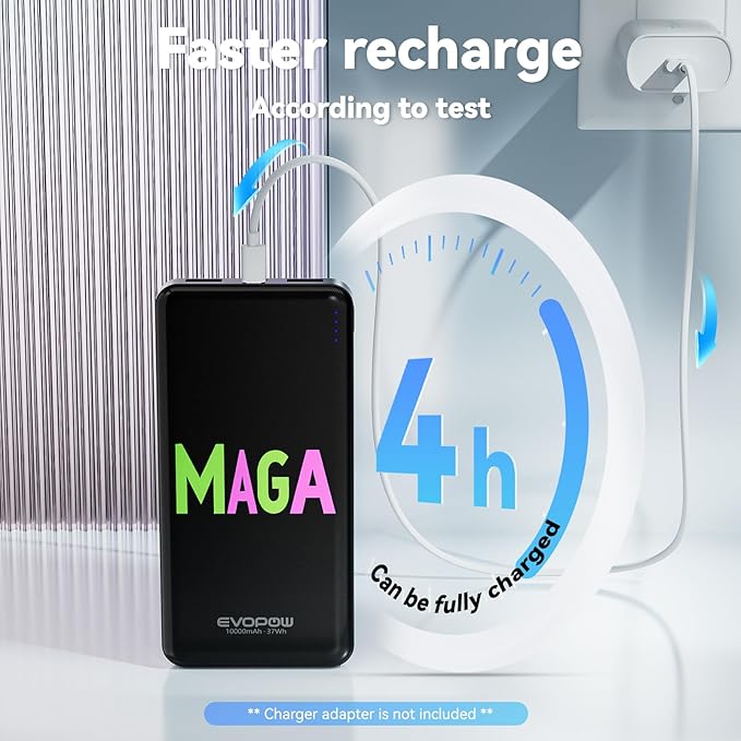 2-Pack 10000mAh Portable Charger Power Bank, Ultra Slim Battery Pack, 15W USB-C - Image 5