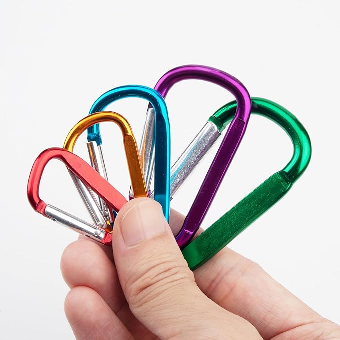 SWATOM Aluminum D-Shape Carabiner Clip 1.6/1.8/2.2/2.6/3 Inches Spring Snap - Image 3