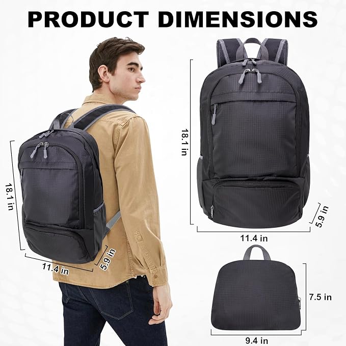 HOLYLUCK 20L Lightweight Packable Hiking Daypack Foldable Backpack - Image 2