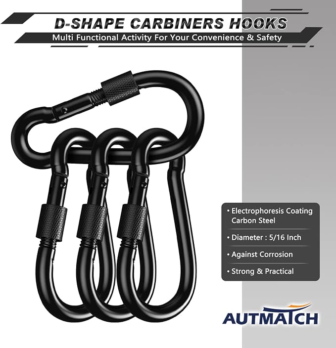 AUTMATCH Carabiner Clips, 4 Pack - Image 3