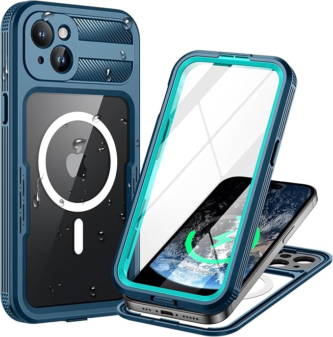 Lanhiem Magnetic for iPhone 15 Case, IP68 Waterproof Dustproof Case, Full Body by LanhiemHome