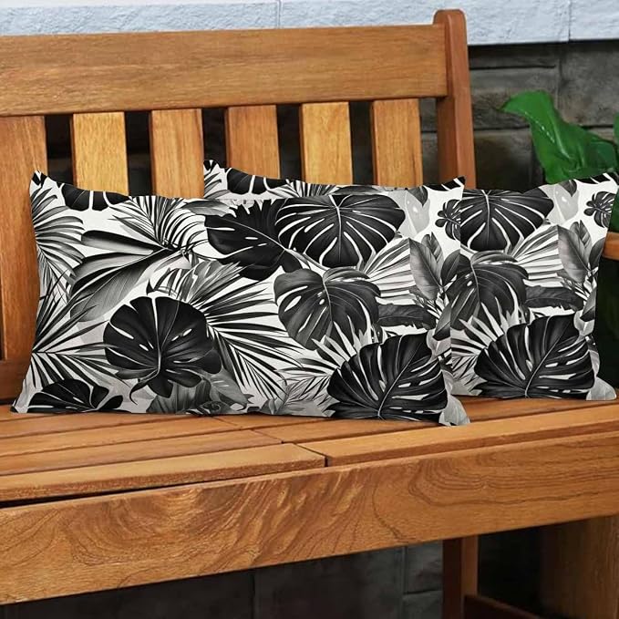 EKOBLA Palm Leaf Decorative Lumber Cushion Case Tropical Jungle Leaf Hand Drown - Image 4