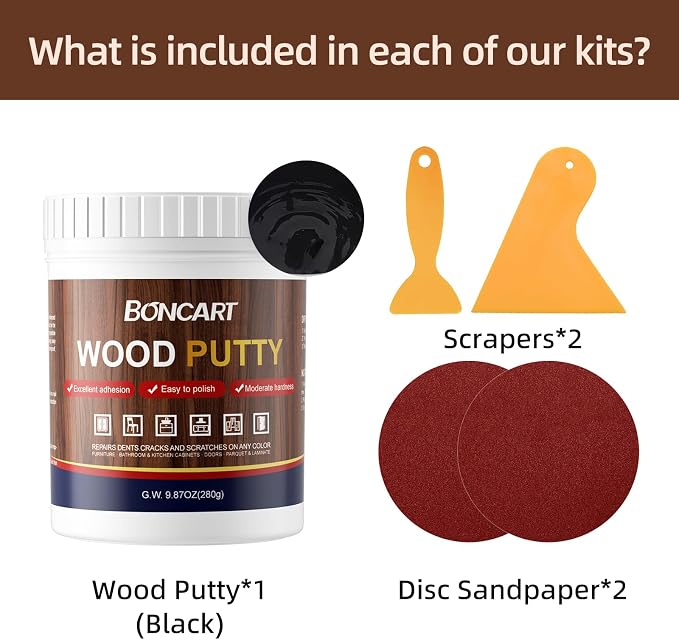 Boncart Black Wood Filler, Wood Filler Putty, Wood Filler Paintable, Wood - Image 6