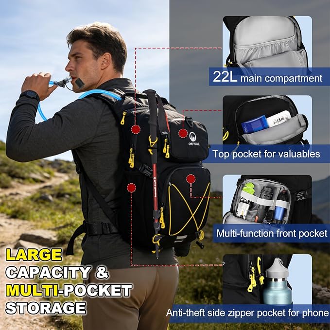 Hydration Backpack 22L, Hiking Backpack - Image 2