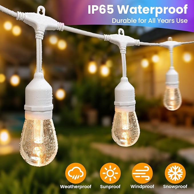 Larkvue 96FT RGBW Outdoor String Lights - Image 4