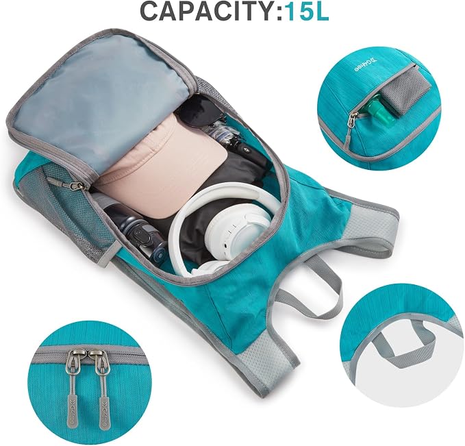 G4Free 15L Hiking Daypack Lightweight Travel Backpack Packable Outdoor Casual - Image 2