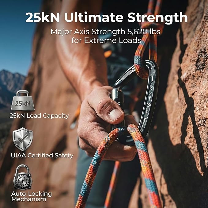 UIAA Certified 25kN-42kN Climbing Carabiners - Image 3