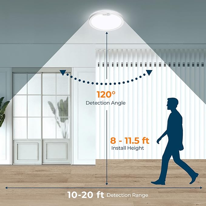 BLNAN Motion Sensor Ceiling Light Wired, 8.7 Inch 3000K 4000K 5000K Selectable - Image 5