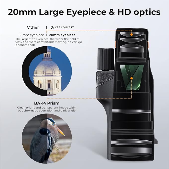 K&F Concept® IP68 10 Meters Waterproof 12X50 Monocular Telescope - Image 3