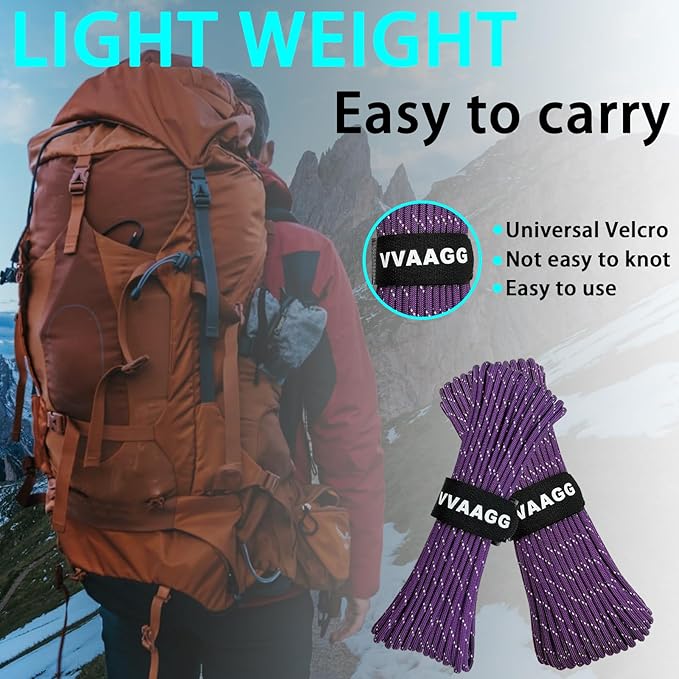 VVAAGG Reflective Paracord Rope 100FT, 7 Strand Nylon para Cord Lanyard Utility - Image 5