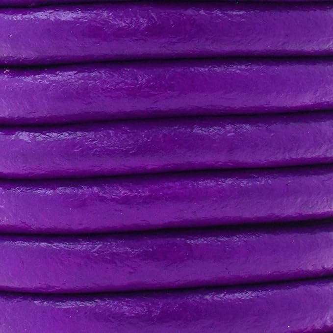Mandala Crafts Round Genuine Purple Leather Cord - Image 3