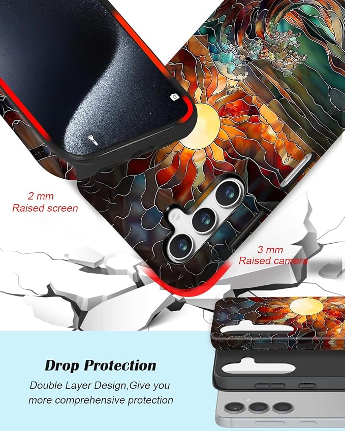 Compatible for Samsung Galaxy S25 FE 5G Case, Dual Layer Heavy Duty 2 in 1 - Image 3