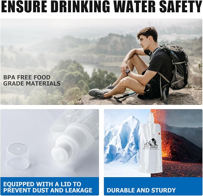 Ancable 17oz Collapsible Water Bottles, BPA-Free Water Bottle - Image 6